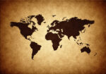 Πινακας σε καμβά GRUNGE WORLD MAP