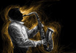 Πινακας σε καμβά JAZZ SAXOPHONE