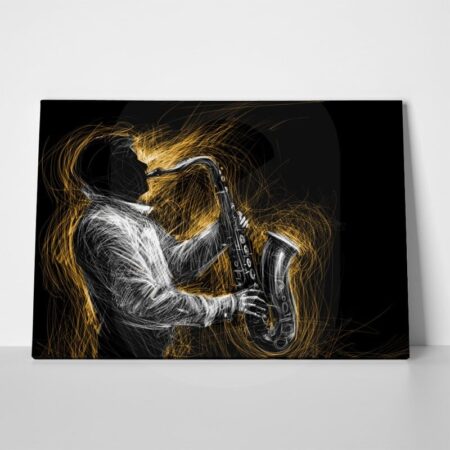 Πινακας σε καμβά JAZZ SAXOPHONE - Μουσικη