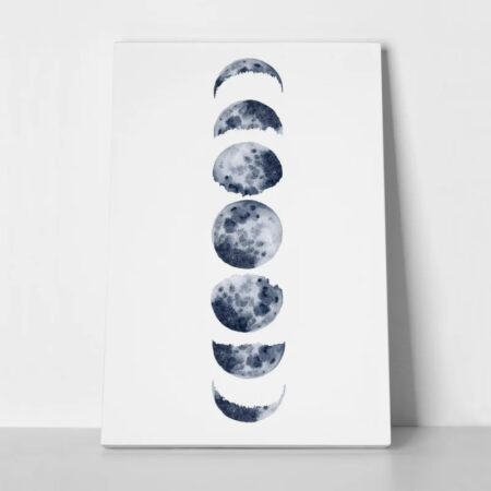 Πινακας σε καμβά MOON PHASES WATERCOLOR - Διαστημα και Τεχνολογια Sticky 1