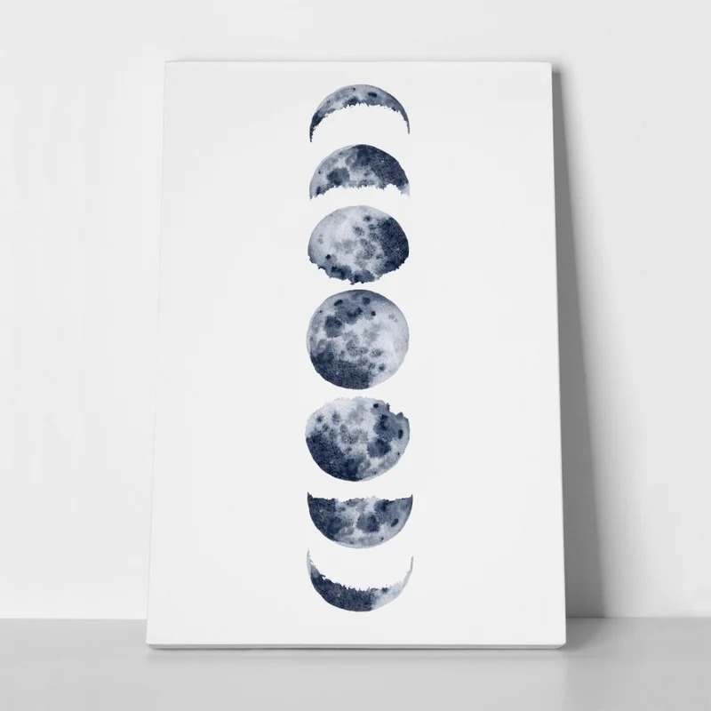 Πινακας σε καμβά MOON PHASES WATERCOLOR