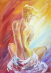 Πινακας σε καμβά NAKED WOMAN SITTING 2