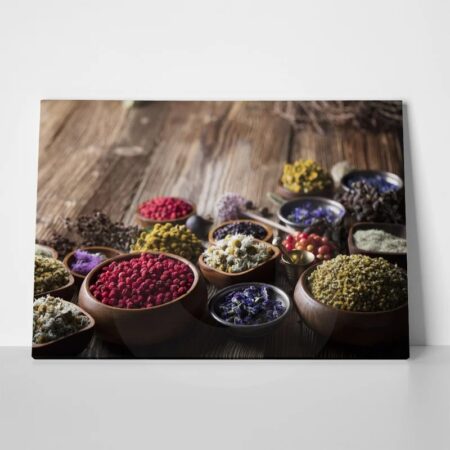 Πινακας σε καμβά NATURAL HERBS MEDICINE - Botanical - Φυτα