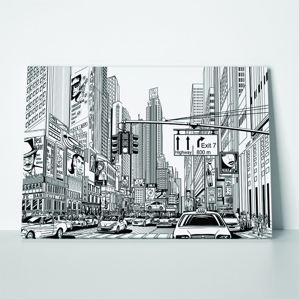 Πινακας σε καμβά NEW YORK SKETCH