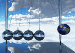 Πινακας σε καμβά NEWTONS CRADLE EARTH 1