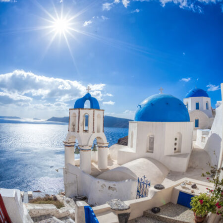 Πινακας σε καμβά OIA VILLAGE SANTORINI GREECE - Νησια Sticky 4