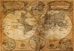 Πινακας σε καμβά OLD WORLD MAP 1746