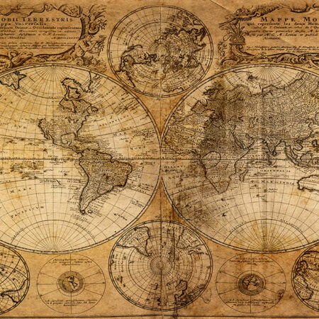 Πινακας σε καμβά OLD WORLD MAP 1746 - Χαρτες Sticky 4