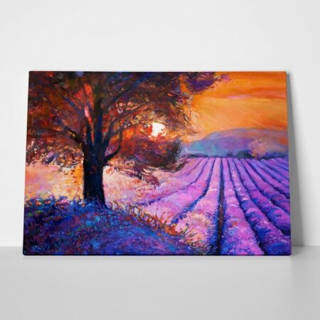 Πινακας σε καμβά PINK FIELD - Λεβαντα