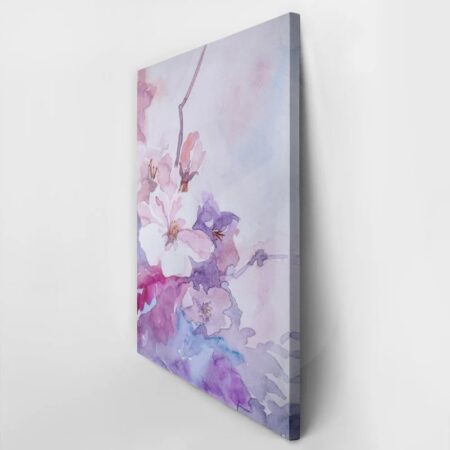 Πινακας σε καμβά PINK FLOWERS WATERCOLOR - Floral - Λουλουδια Sticky 3