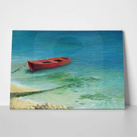 Πινακας σε καμβά RED FISHING BOAT - Βαρκες και Καραβια