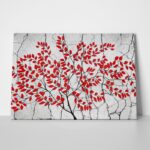 Πινακας σε καμβά RED TREE ON GREY BACKGROUND