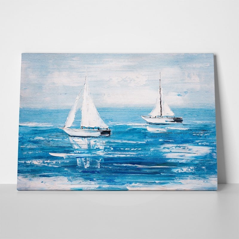 Πινακας σε καμβά SAILBOATS OIL PAINTING