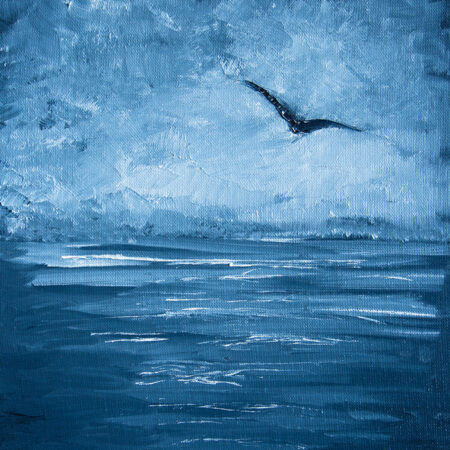 Πινακας σε καμβά SEAGULL OVER SEA - Θαλασσα Sticky 4