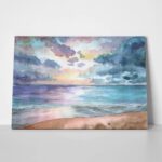 Πινακας σε καμβά SEASCAPE SUNSET WATERCOLOR