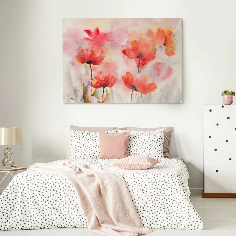 Πινακας σε καμβά STYLIZED POPPY FLOWERS FIELD