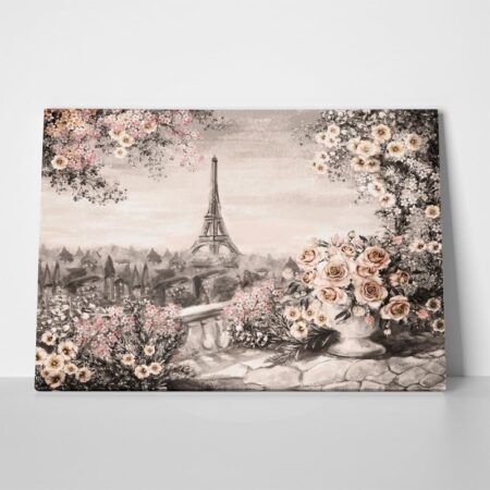 Πινακας σε καμβά SUMMER IN PARIS SEPIA
