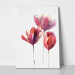 Πινακας σε καμβά TULIPS FLOWERS WATERCOLOR