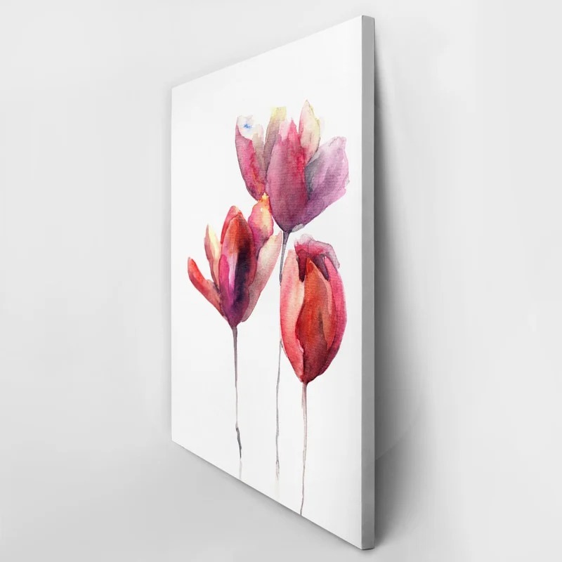 Πινακας σε καμβά TULIPS FLOWERS WATERCOLOR