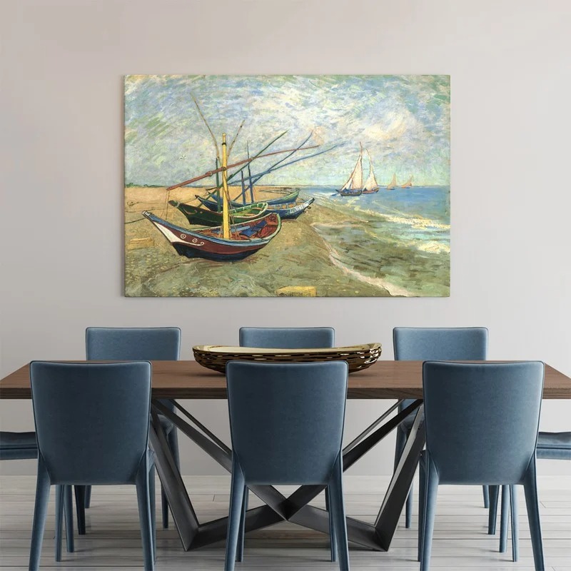 Πινακας σε καμβά VAN GOGH - FISHING BOATS ON THE BEACH AT SAINTES-MARIES