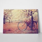 Πινακας σε καμβά VINTAGE BICYCLE FLOWERS