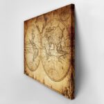 Πινακας σε καμβά VINTAGE WORLD MAP 1733
