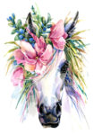 Πινακας σε καμβά WATERCOLOR UNICORN ILLUSTRATION