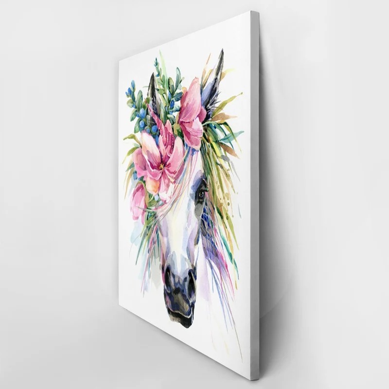 Πινακας σε καμβά WATERCOLOR UNICORN ILLUSTRATION