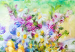 Πινακας σε καμβά WILDFLOWER OIL PAINTING