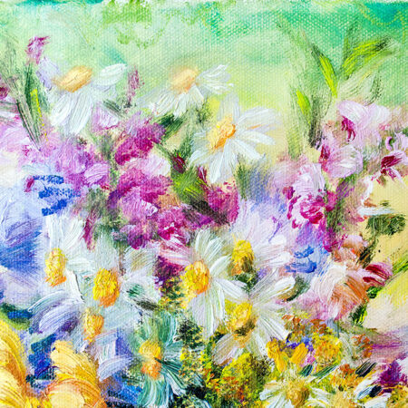 Πινακας σε καμβά WILDFLOWER OIL PAINTING - Floral - Λουλουδια Sticky 4