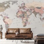 Αυτοκόλλητη Ταπετσαρία τοίχου WORLD MAP
