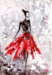 Πινακας σε καμβά YOUNG WOMAN IN DRESS