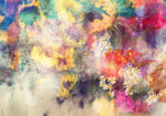 Πινακας σε καμβά ABSTRACT WATERCOLOR SUNFLOWERS
