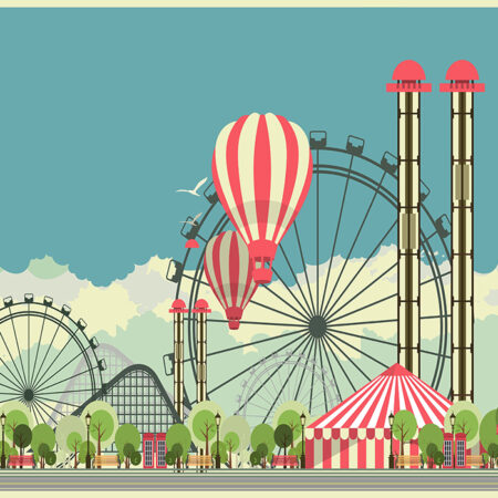 Πινακας σε καμβά AMUSEMENT PARK - Παιδικοι και set Sticky 5