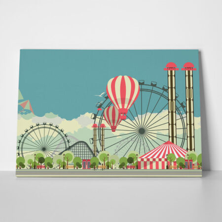 Πινακας σε καμβά AMUSEMENT PARK - Παιδικοι και set Sticky 1