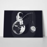 Πινακας σε καμβά ASTRONAUT FISHING MOON