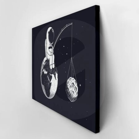 Πινακας σε καμβά ASTRONAUT FISHING MOON - Παιδικοι και set Sticky 2