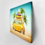 Πινακας σε καμβά BEACH FUNNY RETRO CAR