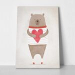 Πινακας σε καμβά BEAR HOLDING HEART