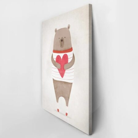 Πινακας σε καμβά BEAR HOLDING HEART - Παιδικοι και set Sticky 3