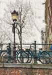 Πινακας σε καμβά BICYCLES ON BRIDGE