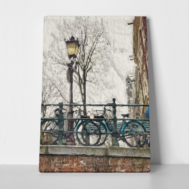 Πινακας σε καμβά BICYCLES ON BRIDGE