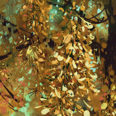 Πινακας σε καμβά BRIGHT YELLOW LEAVES - Δασος Sticky 4