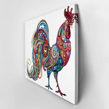 Πινακας σε καμβά COLORFUL PATTERN DRAWING ROOSTER - Πουλια Sticky 2