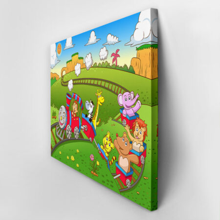 Πινακας σε καμβά CUTE ANIMALS TRAIN - Παιδικοι και set Sticky 2