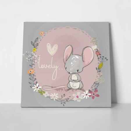 Πίνακας σε καμβά CUTE LITTLE MOUSE - Παιδικοι και set