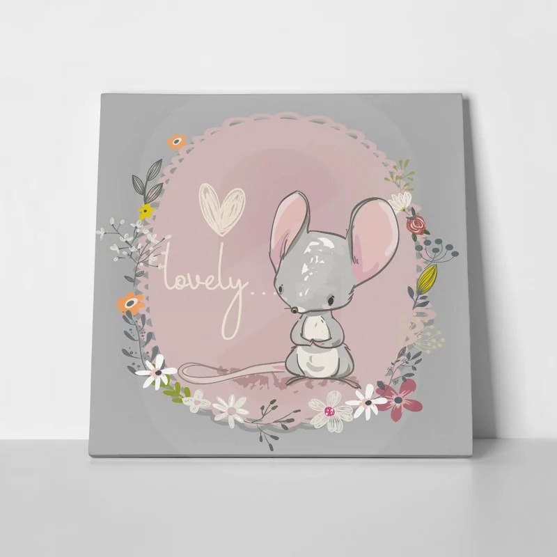 Πίνακας σε καμβά CUTE LITTLE MOUSE