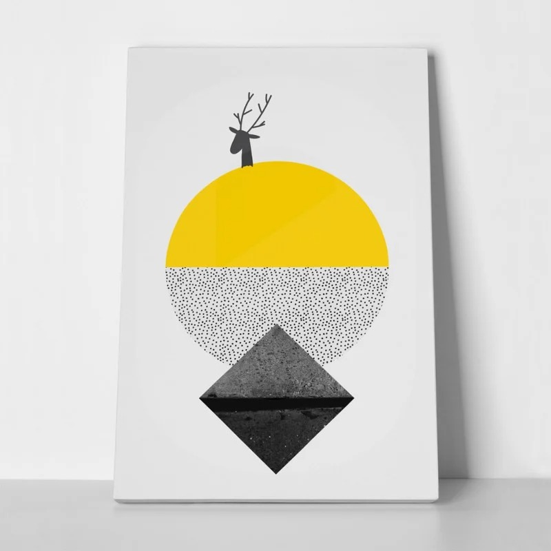 Πινακας σε καμβά DEER GEOMETRIC ART