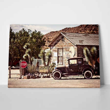 Πινακας σε καμβά DESERT OLD CAR - Vintage