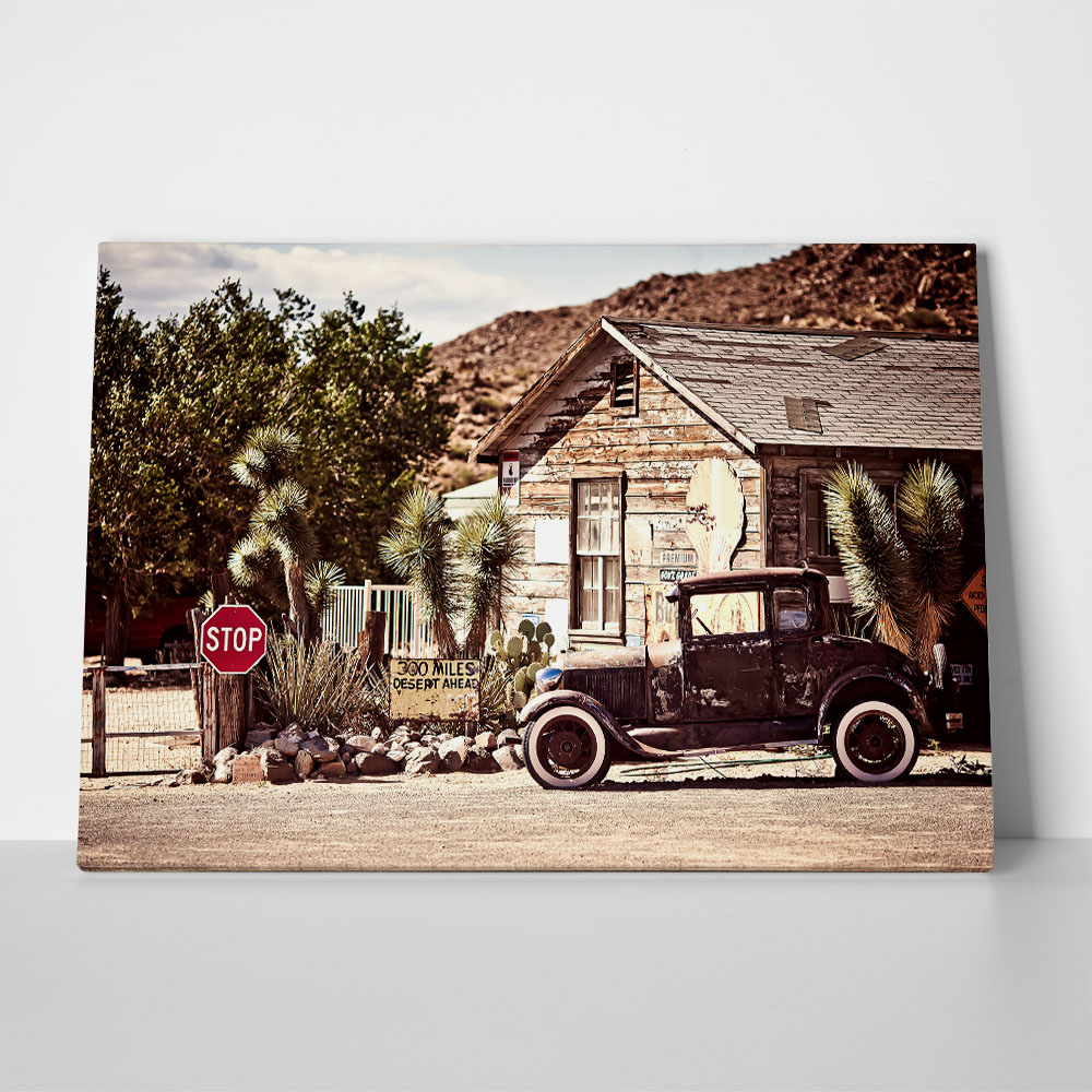 Πινακας σε καμβά DESERT OLD CAR